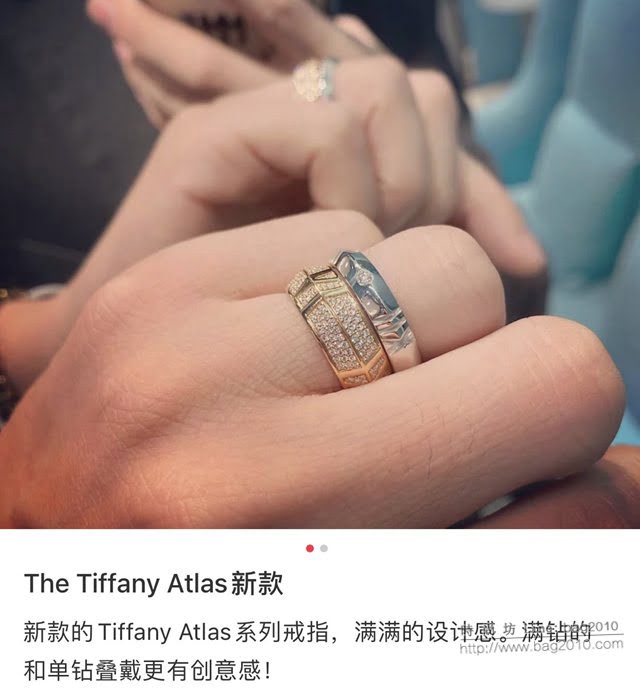 Tiffany純銀飾品 蒂芙尼女士專櫃爆款羅馬字母重工滿鑽戒指  zgt1679